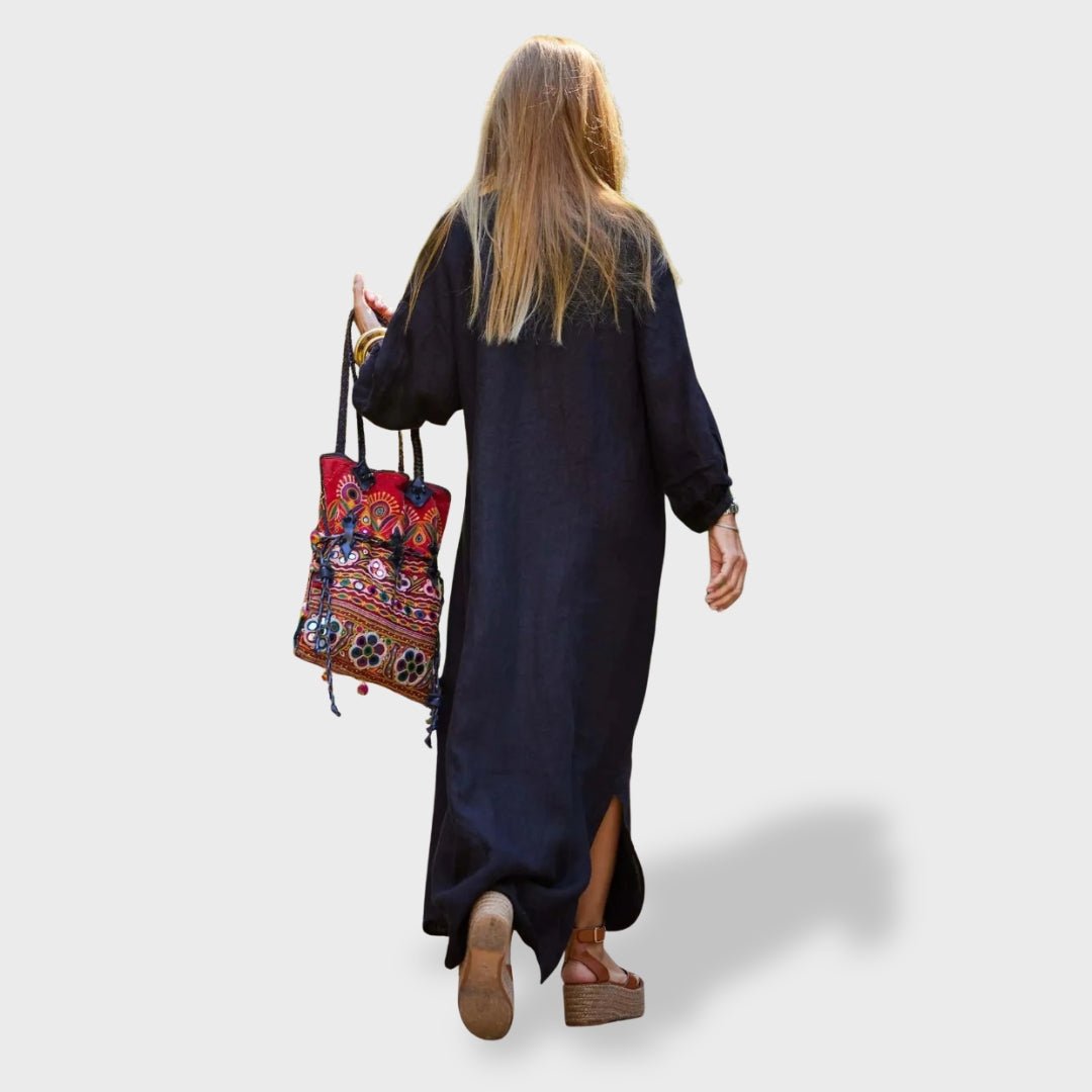 Eva™ ｜Vestido de Verão em Algodão e Linho - Ines Braga