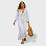 Eva™ ｜Vestido de Verão em Algodão e Linho - Ines Braga