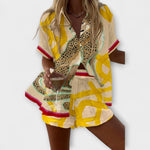 Filipa | Casima Conjunto Curto Estampa Leopardo Chic Verão - Ines Braga