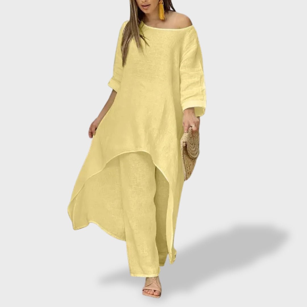 Filipa™ | Conjunto Leve de Linho para as Férias - Ines Braga