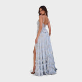 Florencia - Vestido longo boémio com fenda e folhos. - Ines Braga