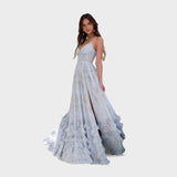 Florencia - Vestido longo boémio com fenda e folhos. - Ines Braga