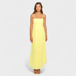 Flossie - Vestido maxi amarelo com laço lateral - Ines Braga