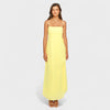 Flossie - Vestido maxi amarelo com laço lateral