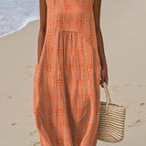 Franca | Vestido de algodão sem mangas com bolsos - Ines Braga