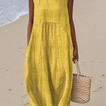 Franca | Vestido de algodão sem mangas com bolsos - Ines Braga