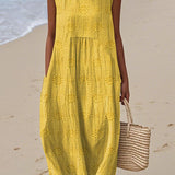 Franca | Vestido de algodão sem mangas com bolsos - Ines Braga