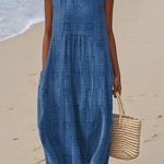 Franca | Vestido de algodão sem mangas com bolsos - Ines Braga