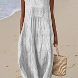 Franca | Vestido de algodão sem mangas com bolsos - Ines Braga