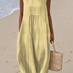 Franca | Vestido de algodão sem mangas com bolsos - Ines Braga