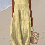 Franca | Vestido de algodão sem mangas com bolsos - Ines Braga