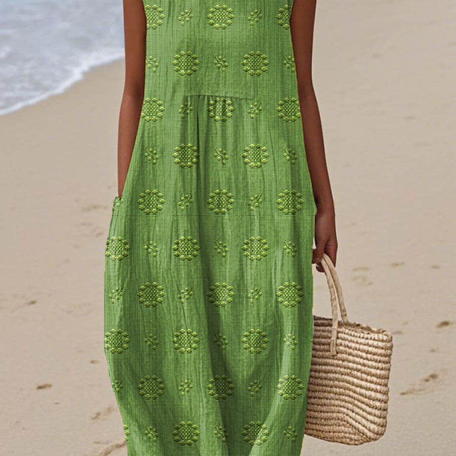 Franca | Vestido de algodão sem mangas com bolsos - Ines Braga