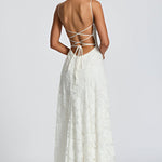 Francisa™ | Vestido Comprido com Corpete em Renda - Ines Braga