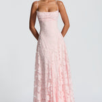 Francisa™ | Vestido Comprido com Corpete em Renda - Ines Braga