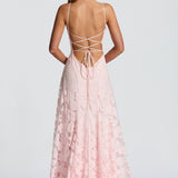 Francisa™ | Vestido Comprido com Corpete em Renda - Ines Braga