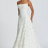 Francisa™ | Vestido Comprido com Corpete em Renda - Ines Braga