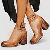 Ginevra™ | Sapatos de salto alto com tiras múltiplas e sola grossa - Ines Braga