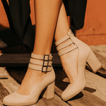 Ginevra™ | Sapatos de salto alto com tiras múltiplas e sola grossa - Ines Braga