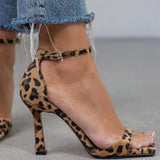 Giulia™ | Sandálias de salto alto com estampado leopardo - Ines Braga