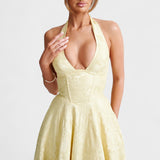 Halina - Vestido midi com espartilho e folhos - Ines Braga