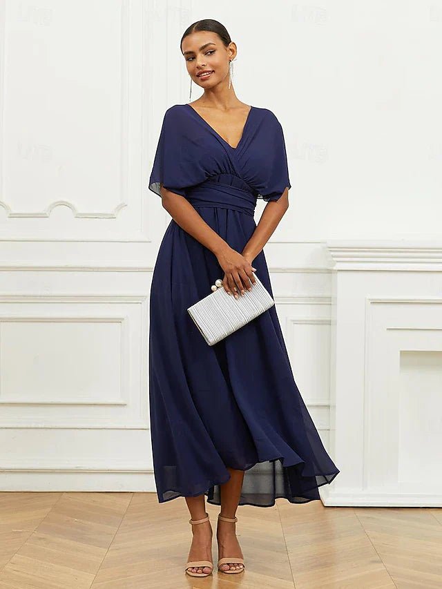 Helena | Vestido Helena Midi Formal com Decote em V - Ines Braga