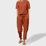 Helena™｜Conjunto de Verão – Linho e Algodão - Ines Braga