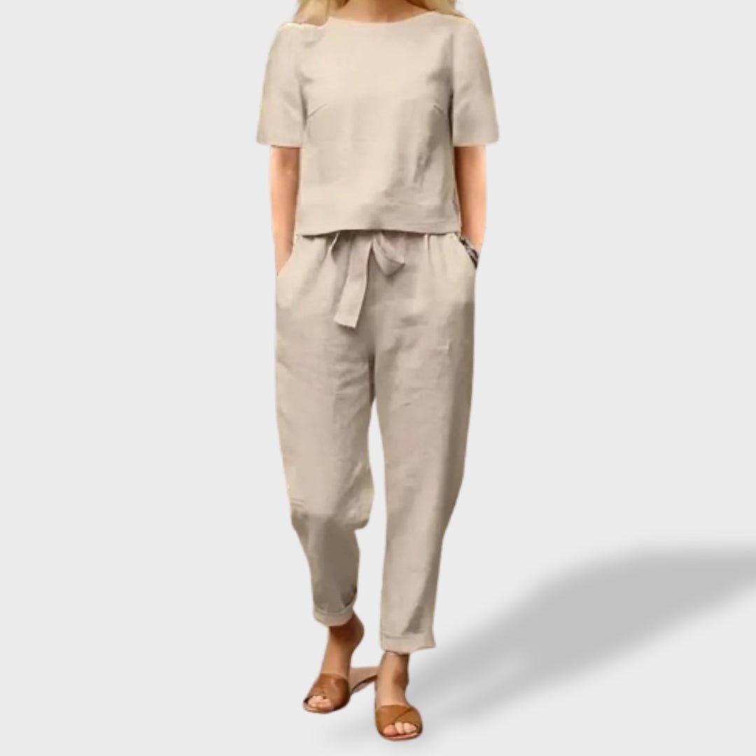 Helena™｜Conjunto de Verão – Linho e Algodão - Ines Braga