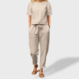 Helena™｜Conjunto de Verão – Linho e Algodão - Ines Braga