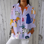 Hélène | Blusa Leveza Estampa de Cães Alegres do Dia Conforto - Ines Braga