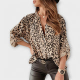 Iara |Blusa moderna com estampado leopardo - Ines Braga