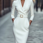 Iara | Vestido Justo Preto Refinado Com Cinto - Ines Braga