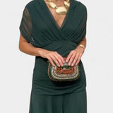 Helena - Vestido longo floral com decote em V