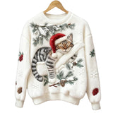 STEFANY™ | CAMISOLA FELPUDA FESTIVA COM GATO