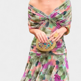 Helena - Vestido longo floral com decote em V