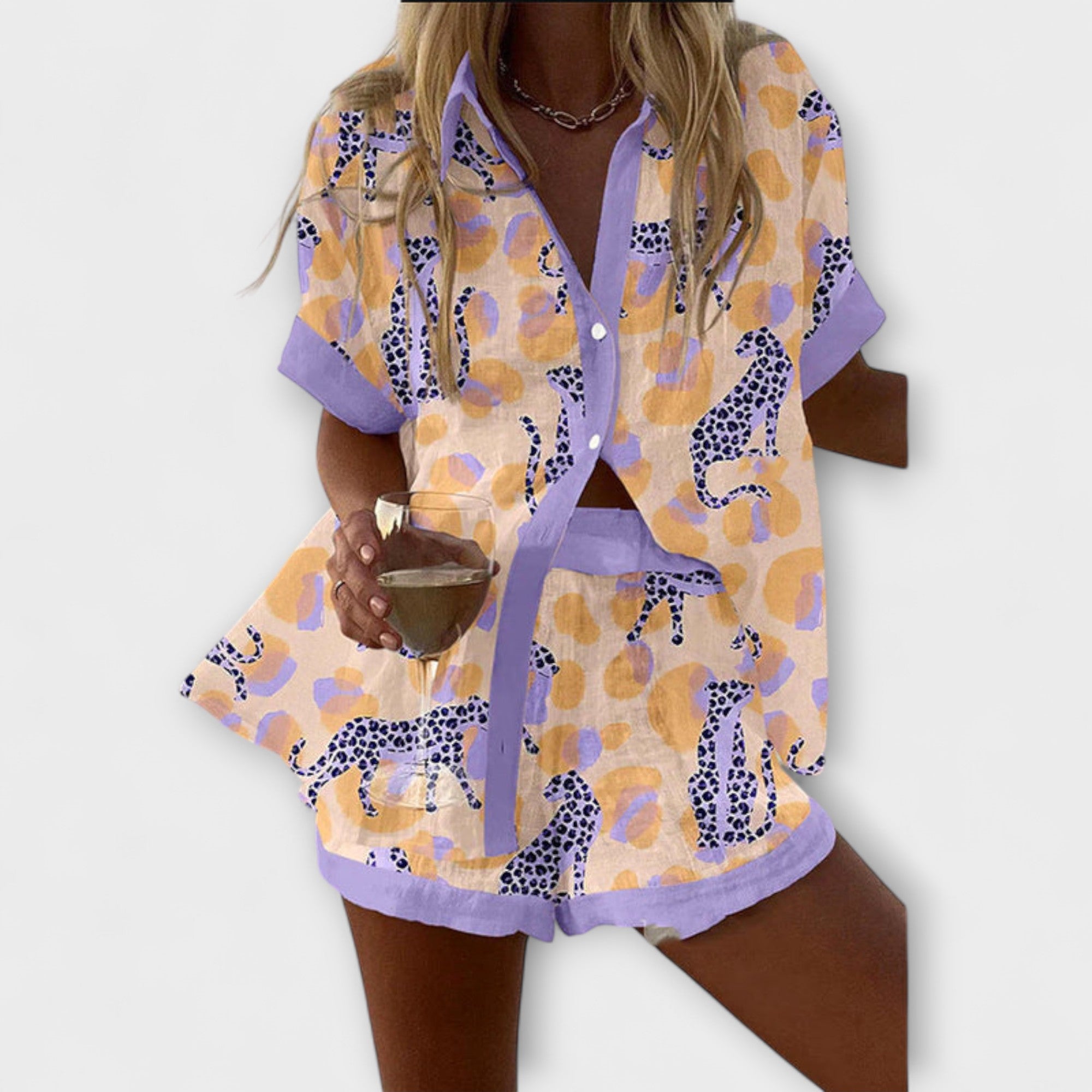 Inês| Conjunto Estampado Leopardo Conforto Elegante - Ines Braga