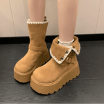 Irene | Botas com plataforma com fivela elegante e forro quente de pelúcia - Ines Braga