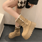 Irene | Botas com plataforma com fivela elegante e forro quente de pelúcia - Ines Braga