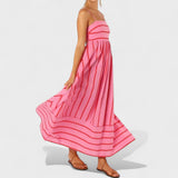 Isabel - Vestido comprido às riscas - Ines Braga