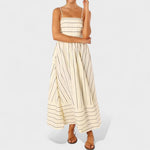 Isabel - Vestido comprido às riscas - Ines Braga