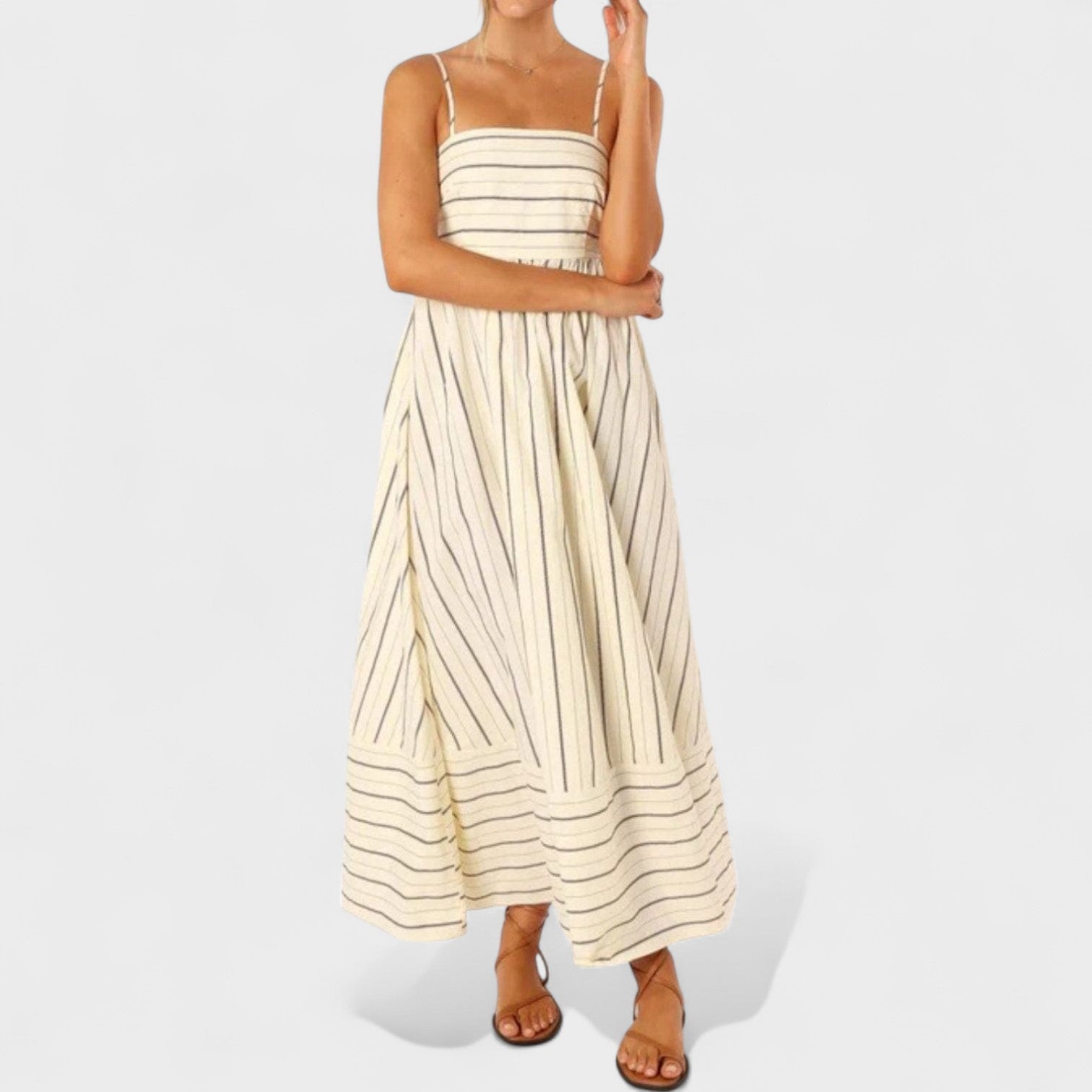 Isabel - Vestido comprido às riscas - Ines Braga