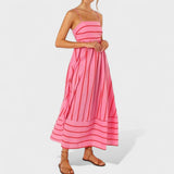 Isabel - Vestido comprido às riscas - Ines Braga