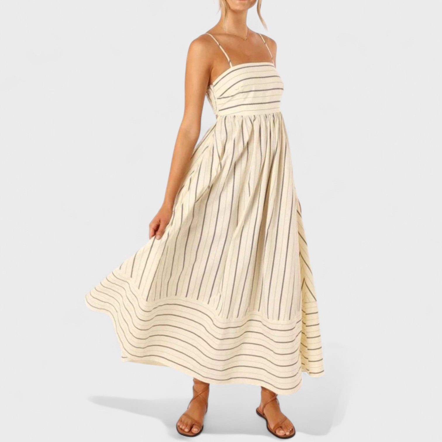 Isabel - Vestido comprido às riscas - Ines Braga