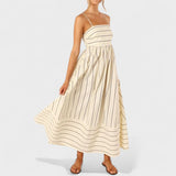 Isabel - Vestido comprido às riscas - Ines Braga