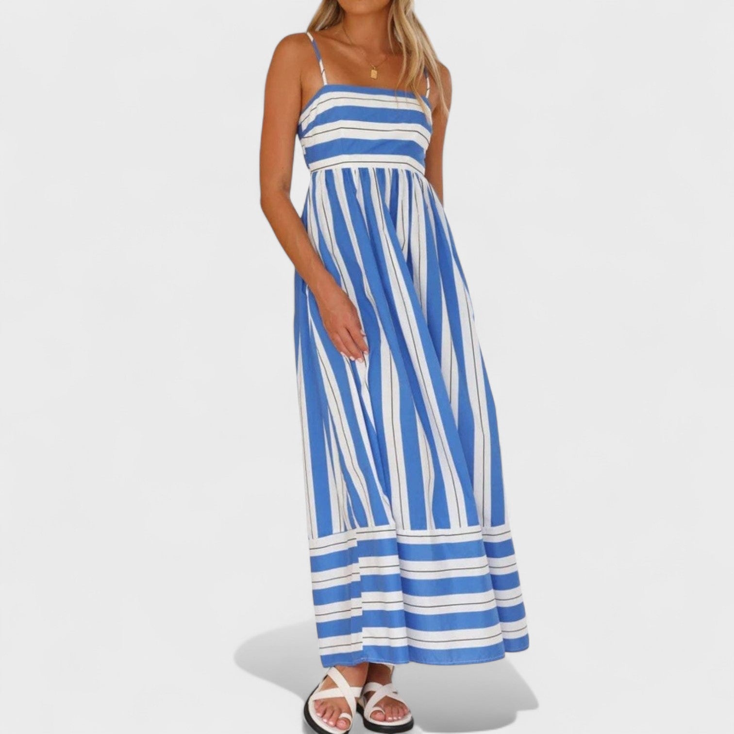 Isabel - Vestido comprido às riscas - Ines Braga