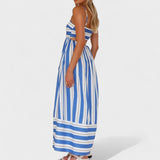 Isabel - Vestido comprido às riscas - Ines Braga