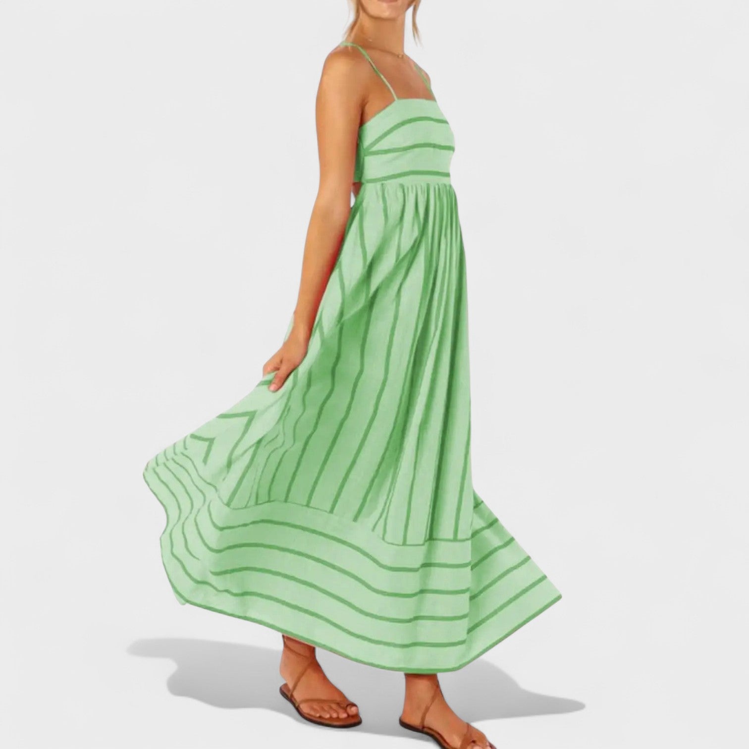 Isabel - Vestido comprido às riscas - Ines Braga