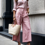 Isadora™ | Look Casual Chic em Rosa Suave - Ines Braga