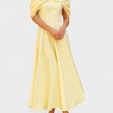 Isadora | Vestido Maxi Elegante com Ombros À Mostra e Drapeado - Ines Braga