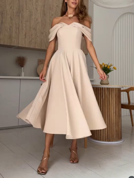 Isadora | Vestido Maxi Elegante com Ombros À Mostra e Drapeado - Ines Braga