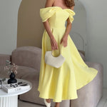 Isadora | Vestido Maxi Elegante com Ombros À Mostra e Drapeado - Ines Braga